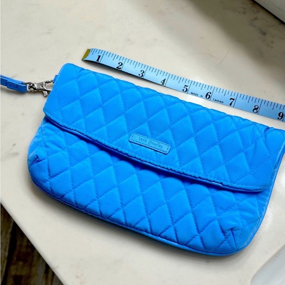 Vera Bradley Handbags - Vera Bradley Folded Flap Wristlet Cornflower Blue Quilted Clutch